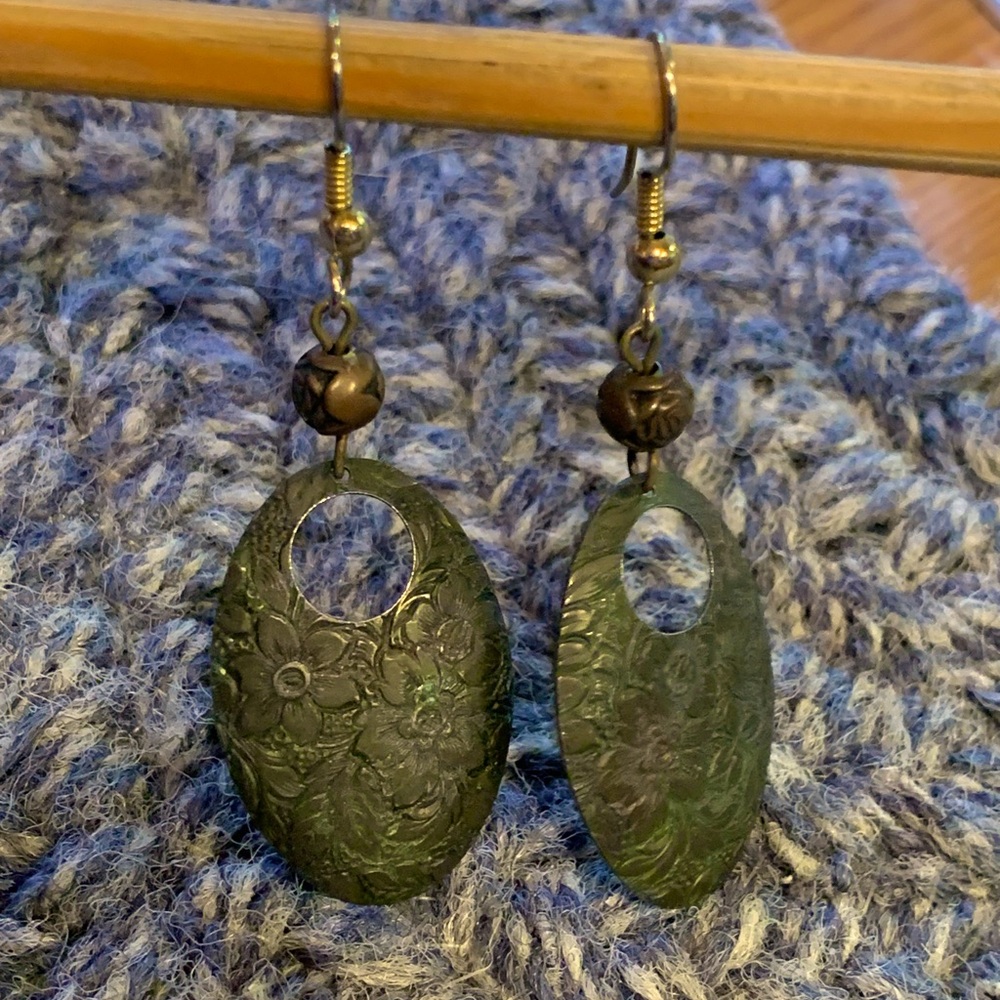 Bronzy dangles, pierced